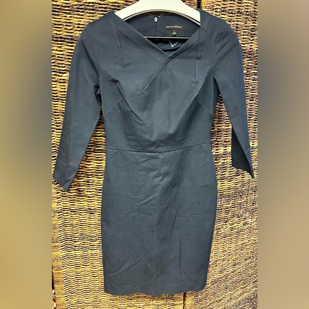 Banana Republic-Elegant Navy Blue Dress, Size:2